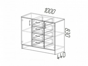 Комод К1000-2Д ЛДСП ясень шимо в Аргаяше - argayash.magazinmebel.ru | фото - изображение 2