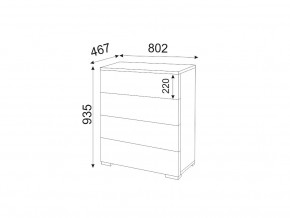 М05 (ручка брусок) Комод (4 ящика) в Аргаяше - argayash.magazinmebel.ru | фото