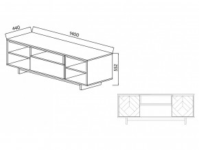 Тумба для ТВА Moderno-1400 Ф2 в Аргаяше - argayash.magazinmebel.ru | фото - изображение 4